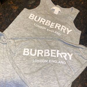 Burberry onesie, hat, & bib set